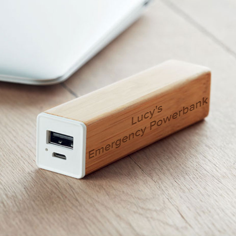 Personalised Bamboo Powerbank